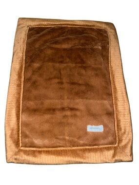 Saranoni Brown Lovey Plush Trim Baby Security Blanket 15" x 20" Super Soft